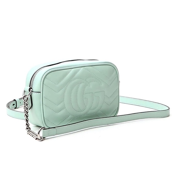 GUCCI Marmont small leather camera bag pastel sea foam green - Picture 11 of 13